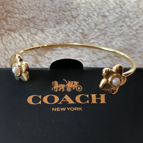 Coach Jewelry - Coach goldtone pearl cuff bracelet (NWT)LAST ONE !